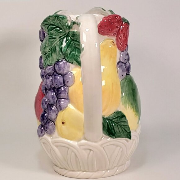 Vintage Ogatari Fruit Embossed Pitcher – Large 8" Version – Made in Japan - Picture 6 of 11